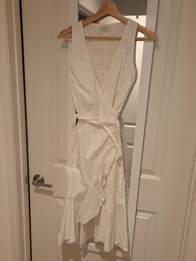 Babaton Wrap Midi Dress with Ruffle Hem